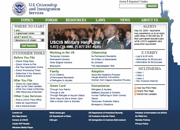 Redesigned USCIS Website