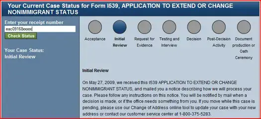 USCIS Case Status Initial Review