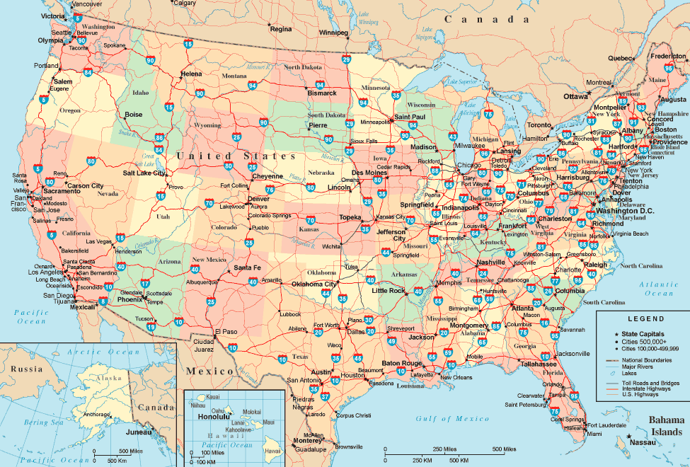 Us Highway Map 